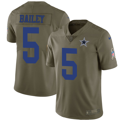 Nike Cowboys #5 Dan Bailey Olive Men's Stitched NFL Limited Salute To Service Jersey